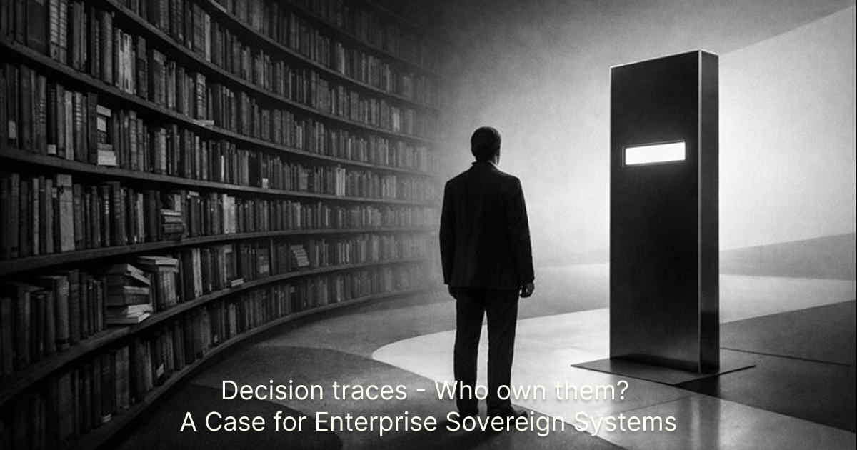 Invest in your sovereignty. Let your system constrain vendors, by design.